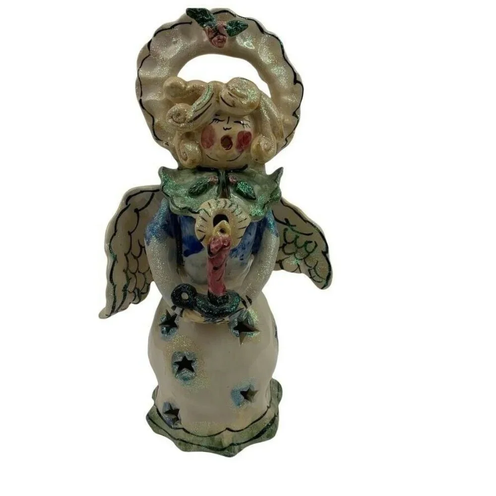 Heather Goldminc Blue Sky Caroling‎ Angel Tea Light Candle Cover Christmas